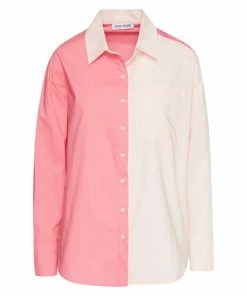 STEVEMADDEN COLORBLOCKED BUTTON UP PINK