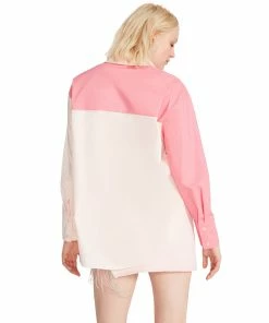 STEVEMADDEN COLORBLOCKED BUTTON UP PINK