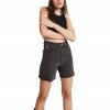 STEVEMADDEN WOMEN'S CLOTHING A-LINE DENIM SHORTS BLACK
