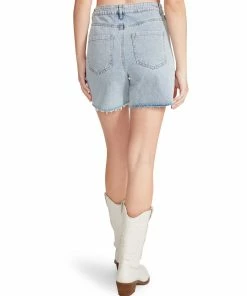 STEVEMADDEN WOMEN'S CLOTHING A-LINE DENIM SHORTS DENIM FABRIC