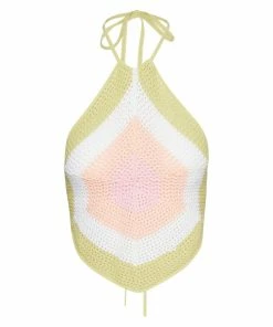 STEVEMADDEN WOMEN'S CLOTHING CROCHET HALTER GREEN