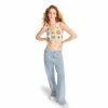 STEVEMADDEN WOMEN'S CLOTHING CROCHET CROPPED TOP WHITE