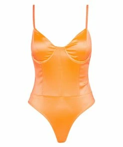 STEVEMADDEN SATIN BODYSUIT ORANGE Shop All