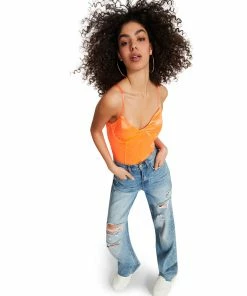 STEVEMADDEN SATIN BODYSUIT ORANGE Shop All