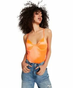STEVEMADDEN SATIN BODYSUIT ORANGE Shop All