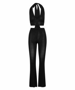 STEVEMADDEN FLARE PANTS SET BLACK