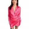 STEVEMADDEN SATIN SHIRT DRESS HOT PINK Shop All