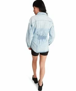 STEVEMADDEN ELASTIC BACK DENIM SHIRT DENIM FABRIC Shop All