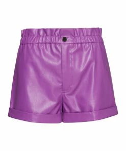 STEVEMADDEN FAUX LEATHER SHORTS PURPLE WOMEN'S CLOTHING