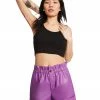 STEVEMADDEN FAUX LEATHER SHORTS PURPLE WOMEN'S CLOTHING