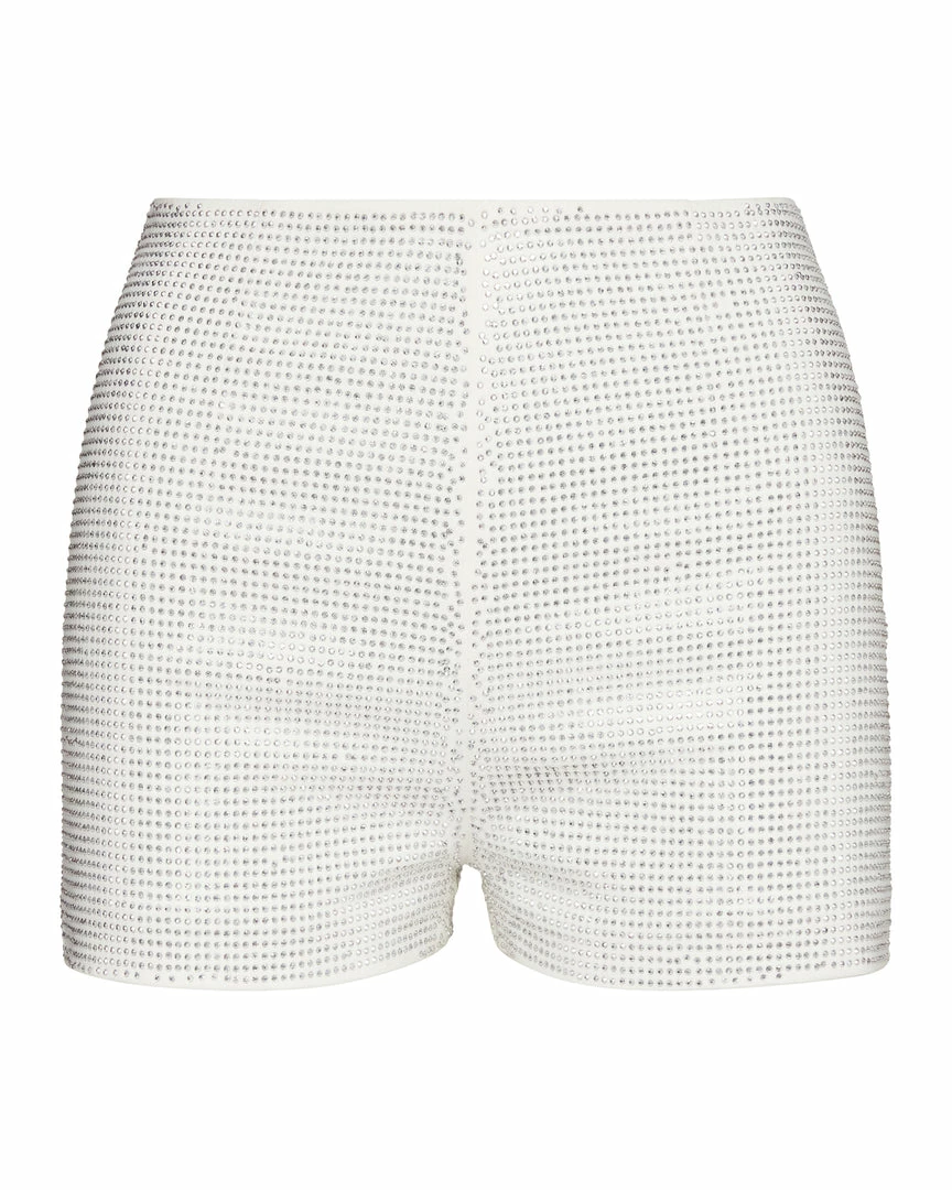 STEVEMADDEN Rhinestones RHINESTONE BOOTY SHORTS WHITE