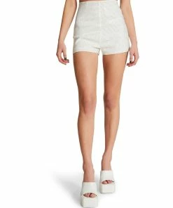 STEVEMADDEN Rhinestones RHINESTONE BOOTY SHORTS WHITE