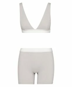 STEVEMADDEN WOMEN'S CLOTHING BOY SHORT SET GREY