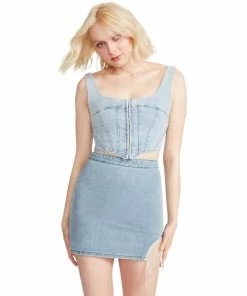STEVEMADDEN DENIM CORSET TOP