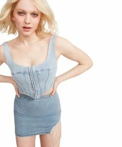 STEVEMADDEN DENIM CORSET TOP