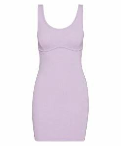 STEVEMADDEN RIBBED DRESS PURPLE