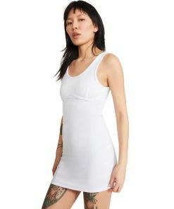 STEVEMADDEN NEW & NOW RIBBED DRESS WHITE