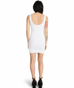 STEVEMADDEN NEW & NOW RIBBED DRESS WHITE