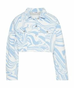 STEVEMADDEN SWIRL DENIM JACKET BLUE NEW & NOW