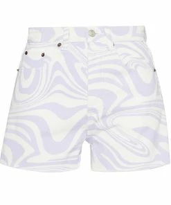 STEVEMADDEN SWIRL DENIM SHORTS PURPLE NEW & NOW