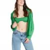 STEVEMADDEN WOMEN'S CLOTHING SMOCKED BRA SET GREEN