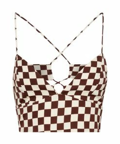 STEVEMADDEN 3-PIECE CHECKERED SET BROWN
