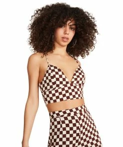 STEVEMADDEN 3-PIECE CHECKERED SET BROWN
