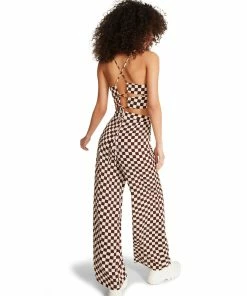 STEVEMADDEN 3-PIECE CHECKERED SET BROWN