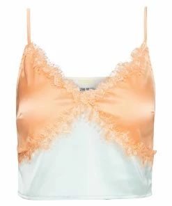 STEVEMADDEN SATIN LACE CAMI BLUE WOMEN'S CLOTHING
