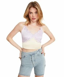 STEVEMADDEN SATIN LACE CAMI PURPLE