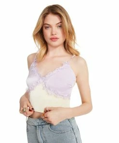 STEVEMADDEN SATIN LACE CAMI PURPLE