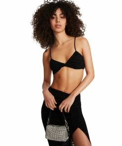 STEVEMADDEN ZEBRA BRALETTE BLACK