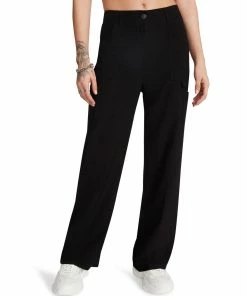 STEVEMADDEN WIDE LEG CARGO PANT BLACK WOMEN'S CLOTHING