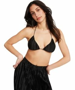 STEVEMADDEN PLISSE PANT SET BLACK WOMEN'S CLOTHING