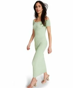 STEVEMADDEN RIBBED MAXI GREY SAGE