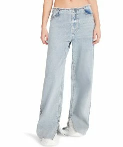 STEVEMADDEN WOMEN'S CLOTHING RAW EDGE DENIM JEANS