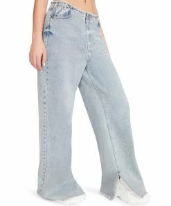 STEVEMADDEN WOMEN'S CLOTHING RAW EDGE DENIM JEANS