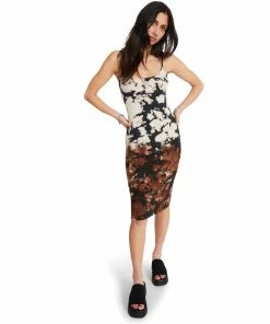 STEVEMADDEN Women's Clothing ACID WASH TANK DRESS BLACK