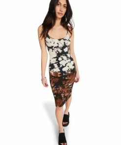 STEVEMADDEN Women's Clothing ACID WASH TANK DRESS BLACK