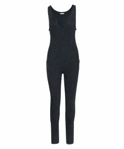 STEVEMADDEN RIBBED CATSUIT BLACK