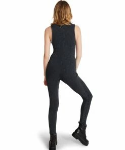 STEVEMADDEN RIBBED CATSUIT BLACK
