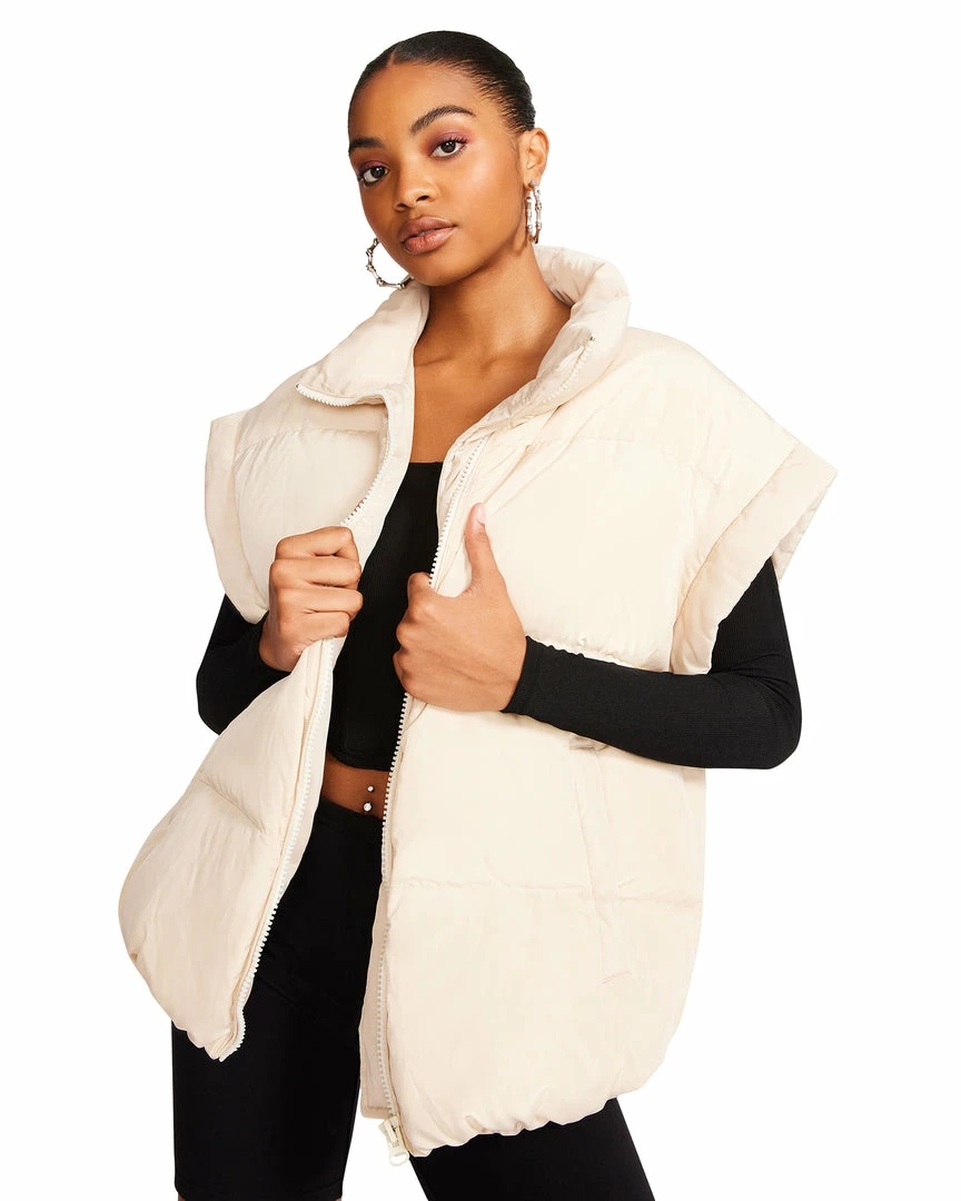 STEVEMADDEN LEIA VEST BEIGE WOMEN'S CLOTHING