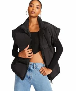 STEVEMADDEN LEIA VEST BLACK WOMEN'S CLOTHING
