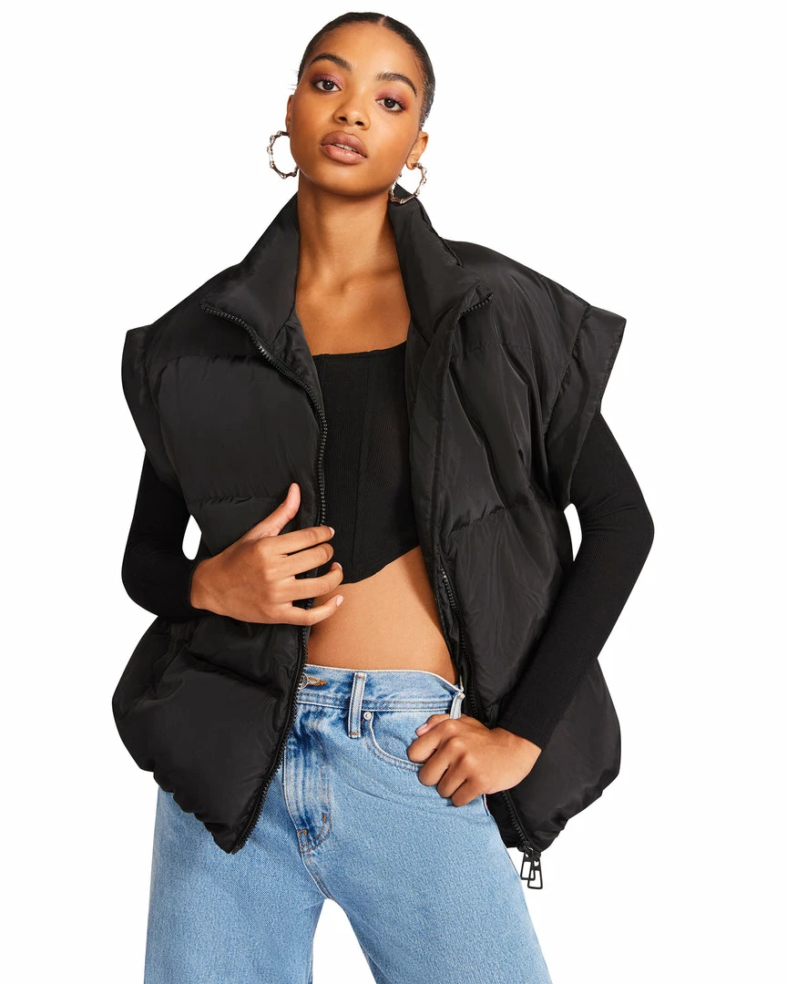 STEVEMADDEN LEIA VEST BLACK WOMEN'S CLOTHING