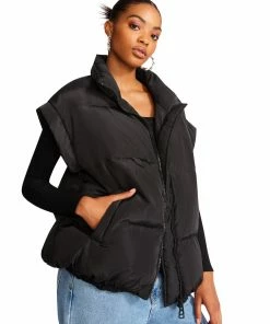 STEVEMADDEN LEIA VEST BLACK WOMEN'S CLOTHING