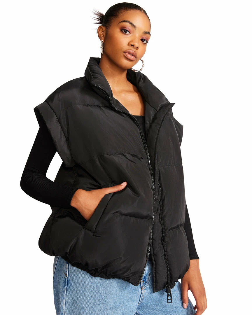 STEVEMADDEN LEIA VEST BLACK WOMEN'S CLOTHING