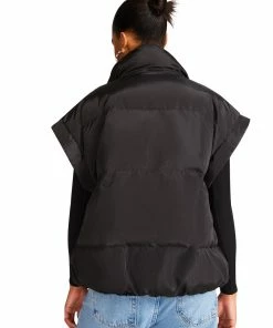 STEVEMADDEN LEIA VEST BLACK WOMEN'S CLOTHING