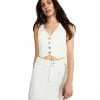 STEVEMADDEN BUTTON FRONT VEST WHITE