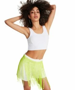 STEVEMADDEN WOMEN'S CLOTHING RIBBED CROPPED TANK WHITE