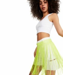 STEVEMADDEN RHINESTONE FRINGE BELT LIME Rhinestones